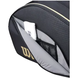 Wilson Defy V1 Padel-Tasche, Mit Thermoguard-Schutz für sechs Padel-Schläger, Kombiniert Komfort, Praktikabilität & Vielseitigkeit, Farbe: Schwarz/Gold