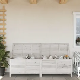 furnicato Gartentruhe 198,5 x 50 x 56,5 cm Weiß
