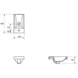 Cersanit Como Einbau-Waschbecken 22 x 40 cm (K32-001-BOX)