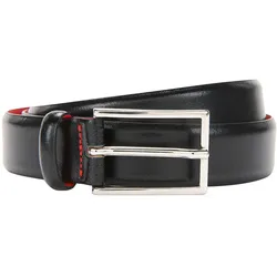 Ledergürtel HUGO "Gavrilo", Damen, Gr. 90, schwarz, Leder, unifarben mit Farbeinsatz, klassisch,elegant, Gürtel, mit dezenter Schliesse und roten Details