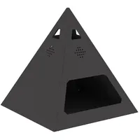 vidaXL Feuerstelle Pyramide Schwarz 50x50x51 cm Stahl