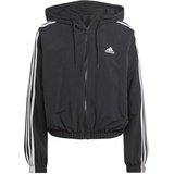 adidas Essentials Damen 3-Streifen Windjacke schwarz/weiß