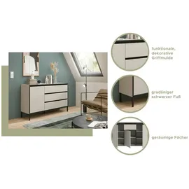 xonox.home Tron Lowboard 150x62 cm Kaschmir/Schwarz Spanplatte