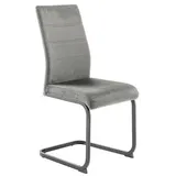 MCA Furniture 4er Set Schwingstuhl Ticino - Grau / Schwarz