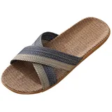 Xmiral Herren Paar Lässig Nach Hause Strand Leinen Hausschuhe Strandschuhe Badschuhe(44,Marine) - 44/45 EU