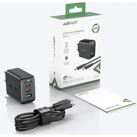 OEM Acefast 2W1 Netzwerk-Ladegerät 2x Usb C / Usb 65w Pd, Qc 3.0+Kabel Weiß