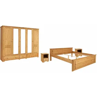 Home Affaire Schlafzimmer-Set »Hugo« Set, 4 Stk. tlg. Bett 180x200 cm, 5-trg Kleiderschrank und 2 Nachttische, beige