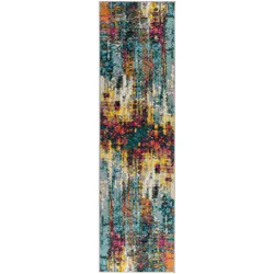 Kadima Design Bunter Handgewebter Teppich für das moderne Zuhause - `Fal` `Abstraction`. 66x230 cm
