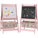 aiyaplay Kindertafel, 3 in 1 Kinder Staffelei, Doppelseitige Standtafel mit Papierrolle,