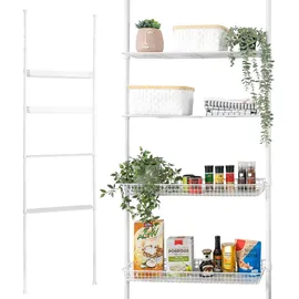 bremermann Teleskop-Regal 2 Körbe, 2 Ablagen, Waschmaschinenregal bis max. ca. 290 cm | Gr.: onesize