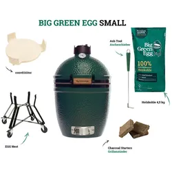 Big Green Egg Kamado Grill SMALL Starter Set inkl. 2x 4,5 kg naturbelassene Holzkohle