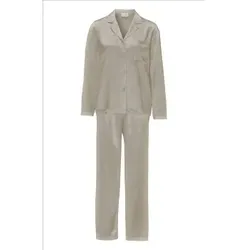 Damella Woven Silk Plain Pyjamas Set Nougat Seide Medium Damen