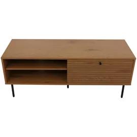 Mendler TV-Rack HWC-N78, Lowboard TV-Schrank, skandinavischer Stil Metall Holz Melamin MVG 50x120x40cm ~ natur