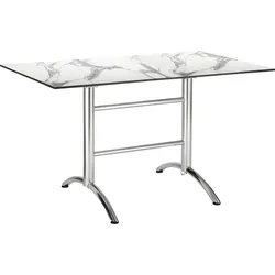 Tisch Firenze Silber/Marmor 130 x 80 cm