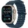 GPS + Cellular 49 mm Titangehäuse natur, Ocean Armband blau
