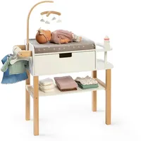 Musterkind Puppenwickelkommode Viola, Natur, Weiß, Holz, Textil, Holzwerkstoff, 30x90x71