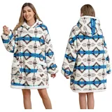 TOUVE 2025 Neues Modell Verdickt Übergroße Hoodie Decke mit Ärmeln, Hoodie Decke Damen, Tragbare Decke zum Anziehen Erwachsene Kuscheldecke Hoodie Decke mit Ärmeln für Damen Herren - Einheitsgröße, große Größe, extra hoch