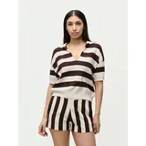 LeGer By Lena Gercke T-Shirt mit Polokragen Modell 'Cora', Offwhite, 44,