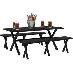 Outsunny - Bierzeltgarnitur - 180Lx80Wx73Hcm - Schwarz