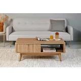 Jahnke Couchtisch »WAVE COFFEE SK«, (1 St.), Couchtisch, Retro-Stil, Stauraum, Fronten in raffiniertem Wellendesign braun