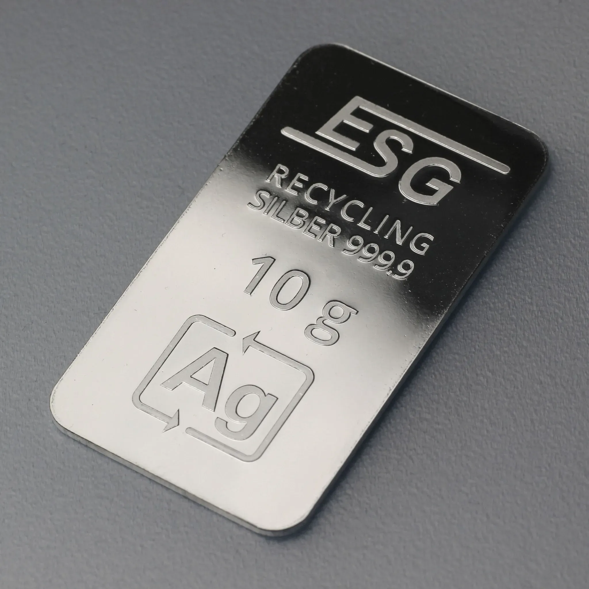 Silberbarren 10g ESG geprägt Recyclingsilber