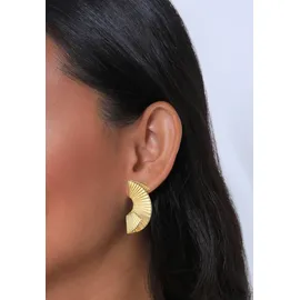 ELLI PREMIUM Ohrstecker Hänger Fächer Form Trend gold 925 1