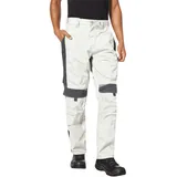 pka BESTWORK Arbeitshose Herren mit Stretch-Bund & Kniepolster-Taschen in Weiß/Grau Größe 110 - 110