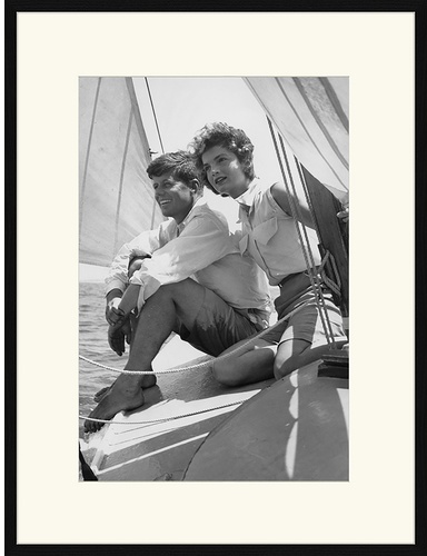 ANY IMAGE Digitaldruck »John und Jackie Kennedy«, Rahmen: Buchenholz, Schwarz