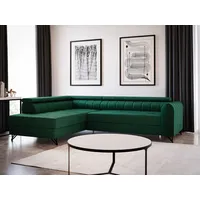 Ecksofa Alice mit Schlaffunktion und Bettkasten, Wohnlandschaft mit einstellbare Kopfstützen, Couch, Sofa, Bettsofa, Schlafsofa (Grün (Kronos 19)... - Grün