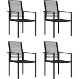 vidaXL Gartenstuhl-Set 55 x 60 x 90 cm schwarz 4 St.