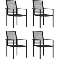 vidaXL Gartenstuhl-Set 55 x 60 x 90 cm schwarz 4 St.