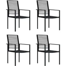vidaXL Gartenstuhl-Set 55 x 60 x 90 cm schwarz 4 St.