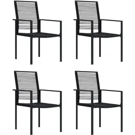 vidaXL Gartenstuhl-Set 55 x 60 x 90 cm schwarz 4 St.