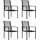 vidaXL Gartenstuhl-Set 55 x 60 x 90 cm schwarz 4 St.