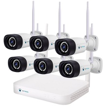 LuVision Dual WLAN Funk Video Überwachungssystem 10 Kanal Mini NVR 5MP Überwachungskamera Set Mikrofon Cloud 6 Kameras