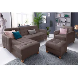 exxpo - sofa fashion Hocker Elio Kunstleder 70 x 45 x 70 cm Braun