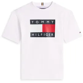 Tommy Hilfiger T-Shirt TOMMY HILFIGER, Jungen, Gr. 92, weiß, Single Jersey, Obermaterial: 100% Baumwolle, unifarben, regular fit normal, Rundhals, eingesetzt abgesteppte Kante, Shirts T-Shirt, Regular fit, für Kinder bis 16 Jahre, Print