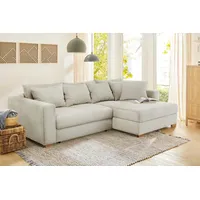 Ecksofa JOCKENHÖFER GRUPPE "Kampen, L-Form, mit Schlaffunktion", grau (grau, beige), B:288cm T:130cm, Korpus: 100% Polyester, Kissen: 100% Polyester, Sofas, Bettkasten, Federkern, Ottomane links oder rechts, taupe, Cord, Topseller