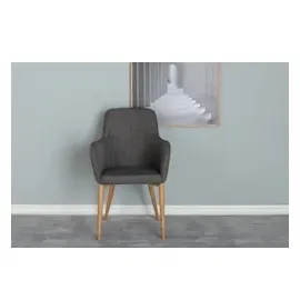 VCM ebuy24 Esszimmerstuhl Grau Eiche dekor.