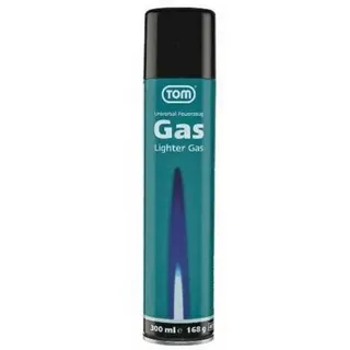 Tom Feuerzeuggas Lg-300 - 300 ml Nachfüllgas für Feuerzeuge Metall Modern