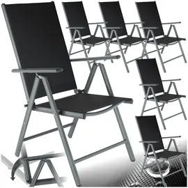 Tectake Gartenstuhl Marilena 67 x 56 x 105 cm grau 6 St.