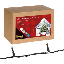 Idena LED-Lichterkette Idena 31269 – LED Lichterkette mit 200 LEDs in Weiß und Warmweiß, 8 grün