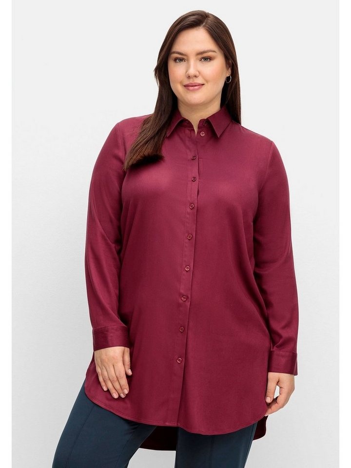 Sheego Longbluse Große Größen mit gerundetem Saum rot 58