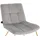 Svita Loungesessel Cocktailsessel Clubsessel Polsterstuhl ohne Armlehnen Goldene Beine Samt-Polster Grau Textil, 58x82x64 cm, Wohnzimmer, Sessel