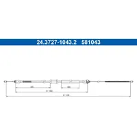 ATE | Handbremsseil Hinten Links 24.3727-1043.2 für Renault Seilzug,