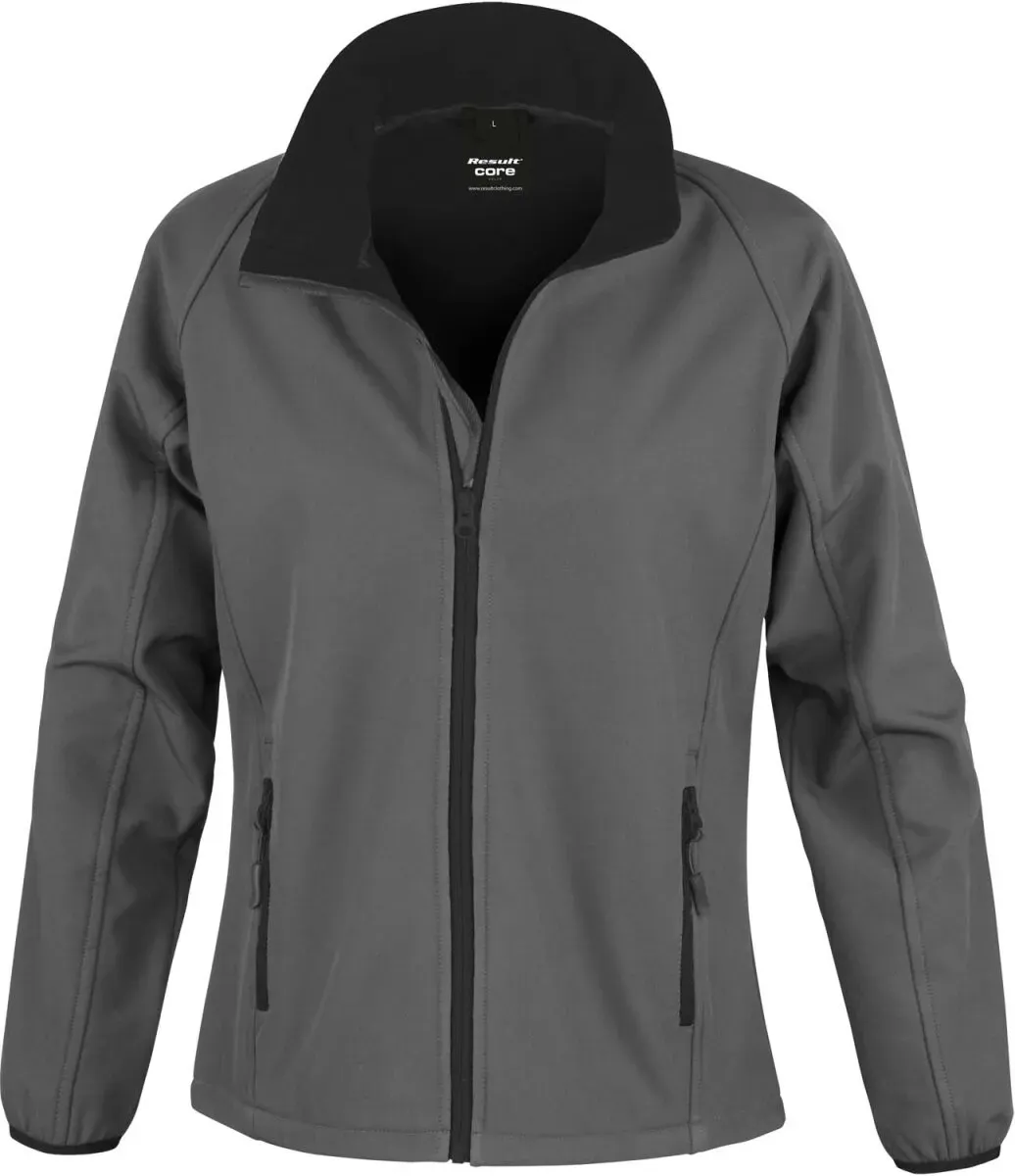 Result Core Damen 2-Lagen Softshell Jacke 'Printable' Softshell-Jacke R231F charcoal/black XXL