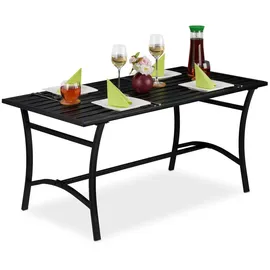 Relaxdays Gartentisch 120 x 60 x 55,5 cm schwarz