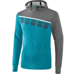 ERIMA Kapuzensweat 5-C, oriental blue mel./grey mel./white, XXL