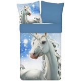 ESPiCO Bettwäsche Trendy Bedding Freeze Tiermotiv Pferd Einhorn EIS Schnee Winter Landschaft, Größe:135 cm x 200 cm