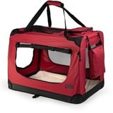 lionto Hundetransportbox Hundetasche Hundebox faltbare Kleintiertasche, (XXXL) 101x69x70 cm, dunkelrot